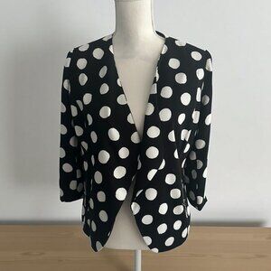 CHICOS Black White Polka Dot Jacket Blazer Size Chicos 0 / US Small 4